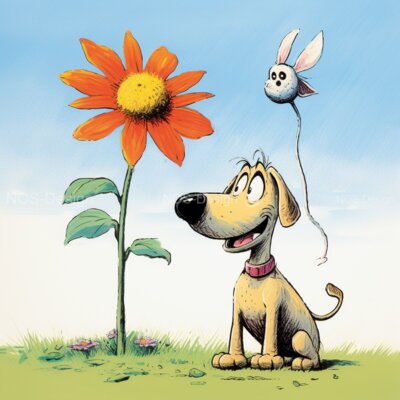 Hond in Gesprek met Bloem