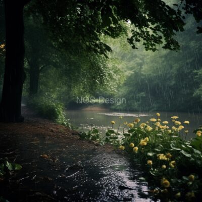Regen bij de Vijver